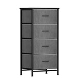 Artiss Chest of 4 Drawers Storage Dresser Tallboy - Grey