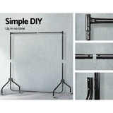 Clothes Rack Airer Coat Stand 6FT Rail with Wheels
