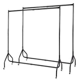 Set of 2 Clothes Rack Airer Coat Stand 6FT Rail with Wheels