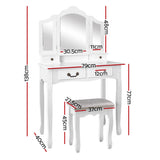 Dressing Table with Mirror - White