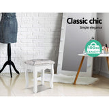 Dressing Table Stool Velvet - White