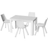 5-Piece Nello White Dining Table & Chair Set Rectangle