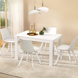 5-Piece Nello White Dining Table & Chair Set Rectangle
