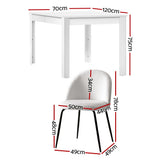 5-Piece Rocco White Dining Table & Chair Set Sherpa