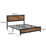 Balmy Bed & Mattress Package with 35cm Mattress - Black & Wood Double