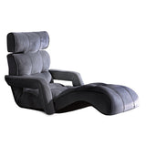 Margaret Adjustable Lounger with Arms - Charcoal