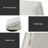 Marvs Floor Lounge Sofa Swivel Foldable Linen - White