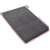 Penelope 12cm Double Size Folding Foam Mattress Portable Bed Mat Velvet Dark Grey - Double