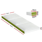 Natalie 10cm Foldable Mattress Folding Bed Mat Camping Trifold Single Green - Single