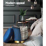 Foot Stool Round Velvet Storage Ottoman Foot Rest Pouffe Footstool Navy