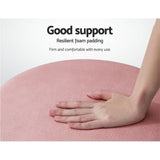 Round Velvet Foot Stool Ottoman Foot Rest Pouffe Padded Seat Pouf Pink