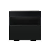 Pictou LED High Gloss Bedside Table Side Table RGB LED High Gloss Nightstand - Black