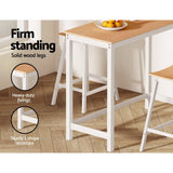 Bar Table Ari Dining Desk High Solid Wood Kitchen Shelf Wooden White Cafe