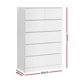 Artiss 6 Chest of Drawers - White