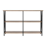 Elowen Metal 120cm 3-tier Console Table - Walnut