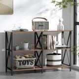 Elowen Metal 120cm 3-tier Console Table - Walnut