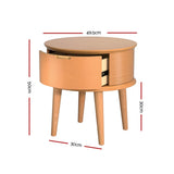 Richmond Wooden Bedside Table Curved Drawers Side End Table Nightstand Legs Bedroom - Oak