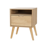 Delta Wooden Bedside Table Side End Table Shelf Nightstand Bedroom Storage - Wood