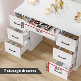 Dressing Table Set Stool 10 LED Bulbs - White