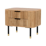 Vancouver Wooden Bedside Table with 2 Drawers - Pine