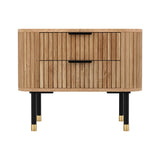 Vancouver Wooden Bedside Table with 2 Drawers - Pine