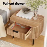 Vancouver Wooden Bedside Table with 2 Drawers - Pine