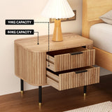 Vancouver Wooden Bedside Table with 2 Drawers - Pine
