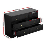 Artiss 7 Chest of Drawers Dresser Table - Black