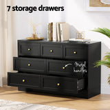 Artiss 7 Chest of Drawers Dresser Table - Black