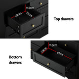 Artiss 7 Chest of Drawers Dresser Table - Black