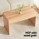 Iraklis Coffee Table 100cm Coffee Table Rectangle Fluted - Pine