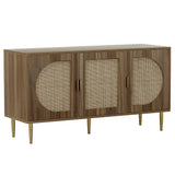 Lorcan Rattan Buffet Sideboard 3 Doors - Dark Oak