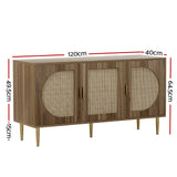 Lorcan Rattan Buffet Sideboard 3 Doors - Dark Oak
