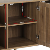 Lorcan Rattan Buffet Sideboard 3 Doors - Dark Oak