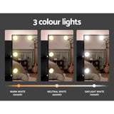 Dressing Table LED Makeup Mirror Stool Set 10 Bulbs Vanity Desk Black
