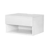 Ontario Wooden Bedside Table Floating Nightstand - White