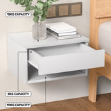Ontario Wooden Bedside Table Floating Nightstand - White