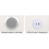 Brooks LED Bedside Table Smart with Wireless Charging Ports with 2 Drawers - White