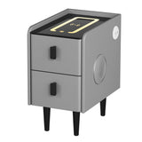 Parksville LED Bedside Table Smart with Wireless Charging LED Lights with 2 Drawers - Grey