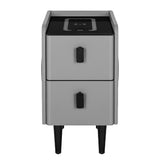 Parksville LED Bedside Table Smart with Wireless Charging LED Lights with 2 Drawers - Grey