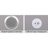 Parksville LED Bedside Table Smart with Wireless Charging LED Lights with 2 Drawers - Grey