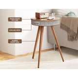 Illyrios Side End Table Smart Wireless Charging Bluetooth Speaker - Wood