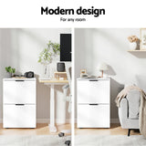 Artiss Filing Cabinet Files Storage Office Shelves File Organiser White 2 Drawer