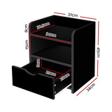 Baddeck Wooden Bedside Table - Black