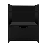 Baddeck Wooden Bedside Table - Black
