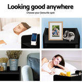 Baddeck Wooden Bedside Table - Black