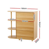 Artiss Chest of 3 Drawers Storage Cabinet 3 Shelves - Pine