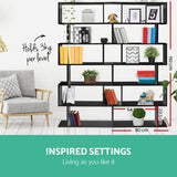 Artiss Bookshelf 6 Tiers - Riva Black