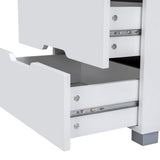 Grouse LED Bedside Table Smart Wireless Charging Ports with 3 Drawers - White