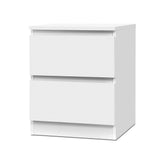Kenora Wooden Bedside Table Cabinet Lamp Side Table Nightstand Unit with 2 Drawers - White